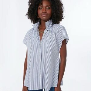 Pomander Place Blue and White Striped Rae Blouse